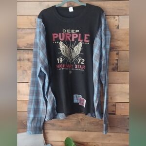 Upcycled Deep Purple Graphic Shirt